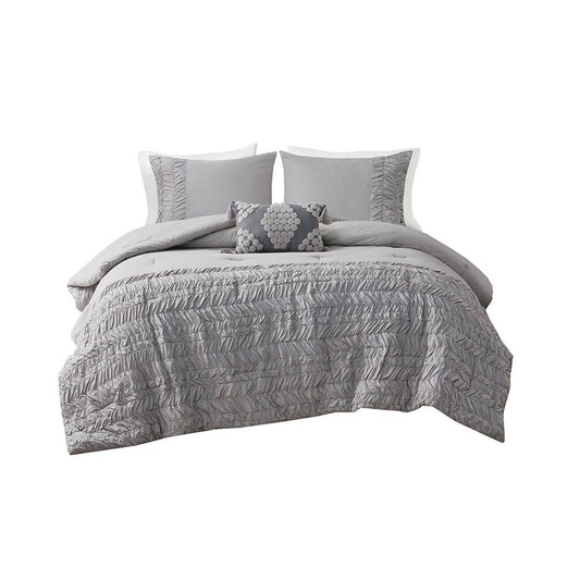 100% Cotton Comforter Set in Grey