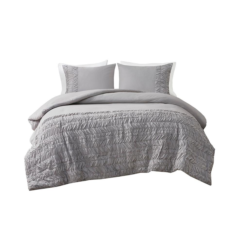 100% Cotton Duvet Cover Set, Grey