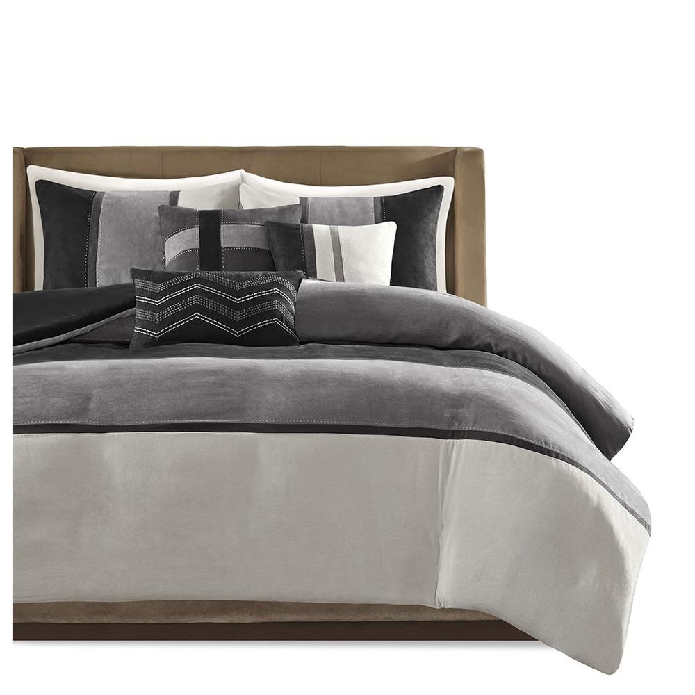 100% Polyester 6 Piece Faux Suede Duvet Set, MP12-7486