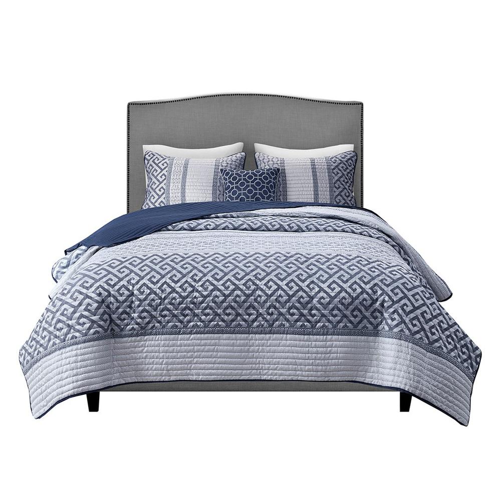 4 Piece Reversible Jacquard Coverlet Set