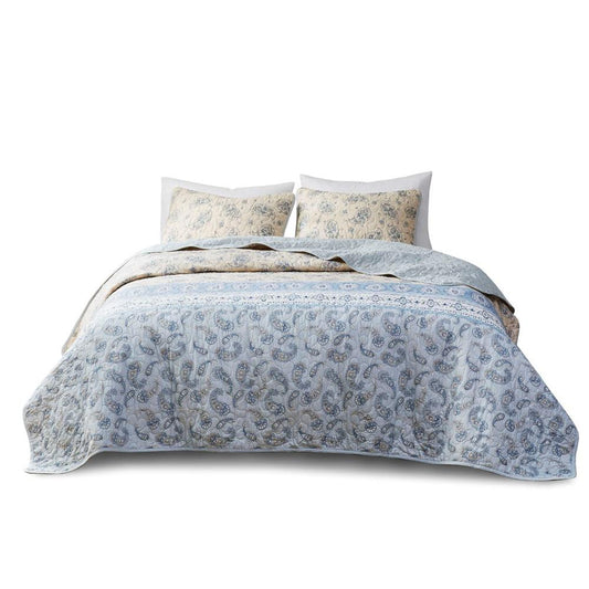 100%Cotton Reversible Cotton Coverlet Set