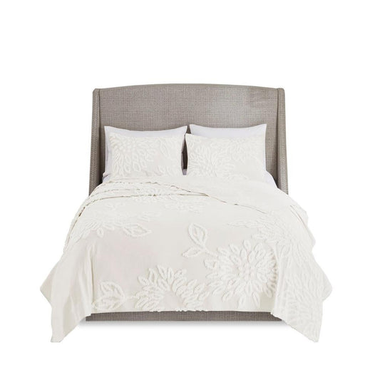 100% Cotton Coverlet Set - Off White