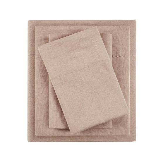 55% Cotton 45% Linen Sheet Set in Warm Taupe