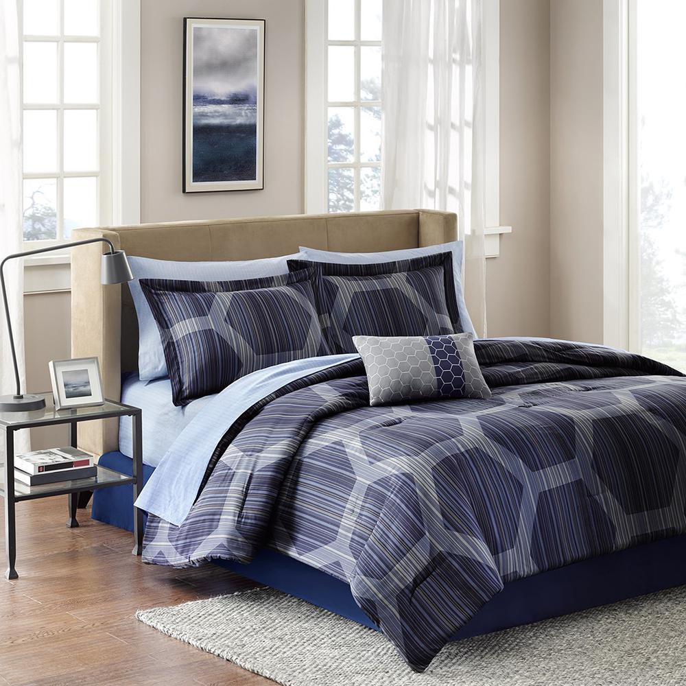 100% Polyester Microfiber Printed 9pcs Comforter Set,MPE10-003