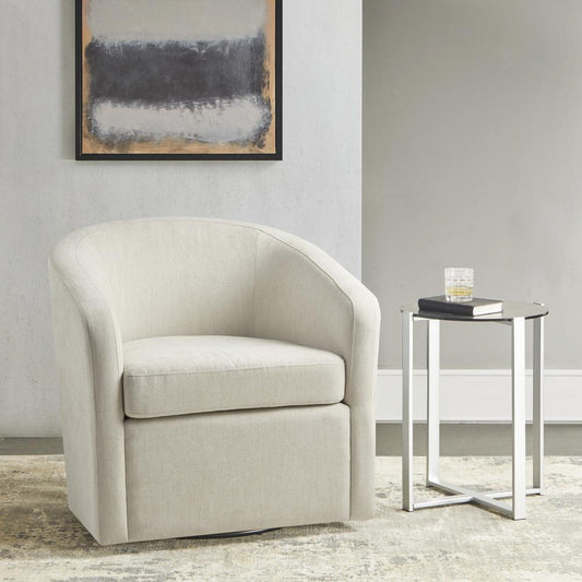 Amber  Swivel Chair, Ivory