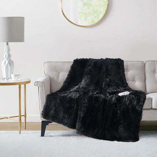 100% Polyester Shaggy Fur Heated Throw