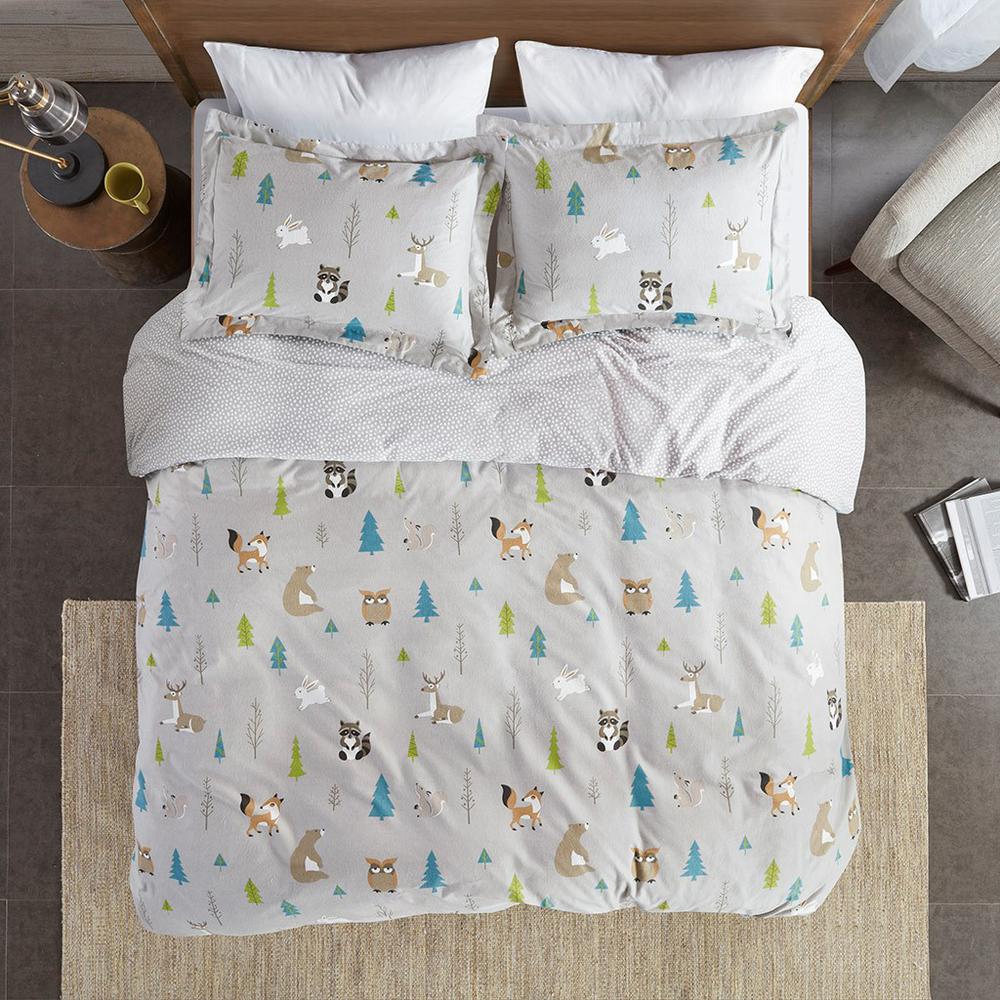 100% Cotton Flannel Printed Duvet Set, TN12-0430