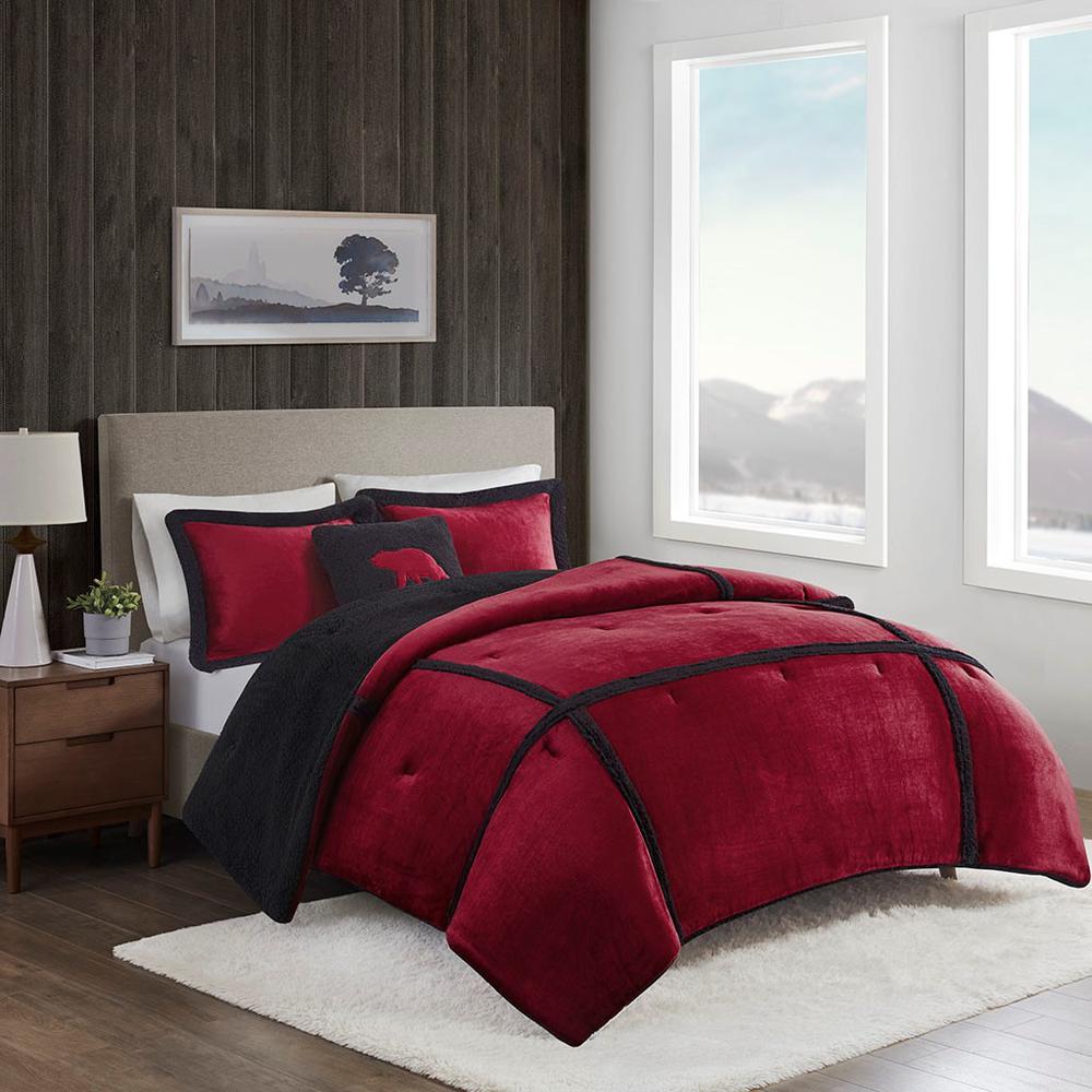 100% Polyester Olren Plush Comforter Set WR10-3845