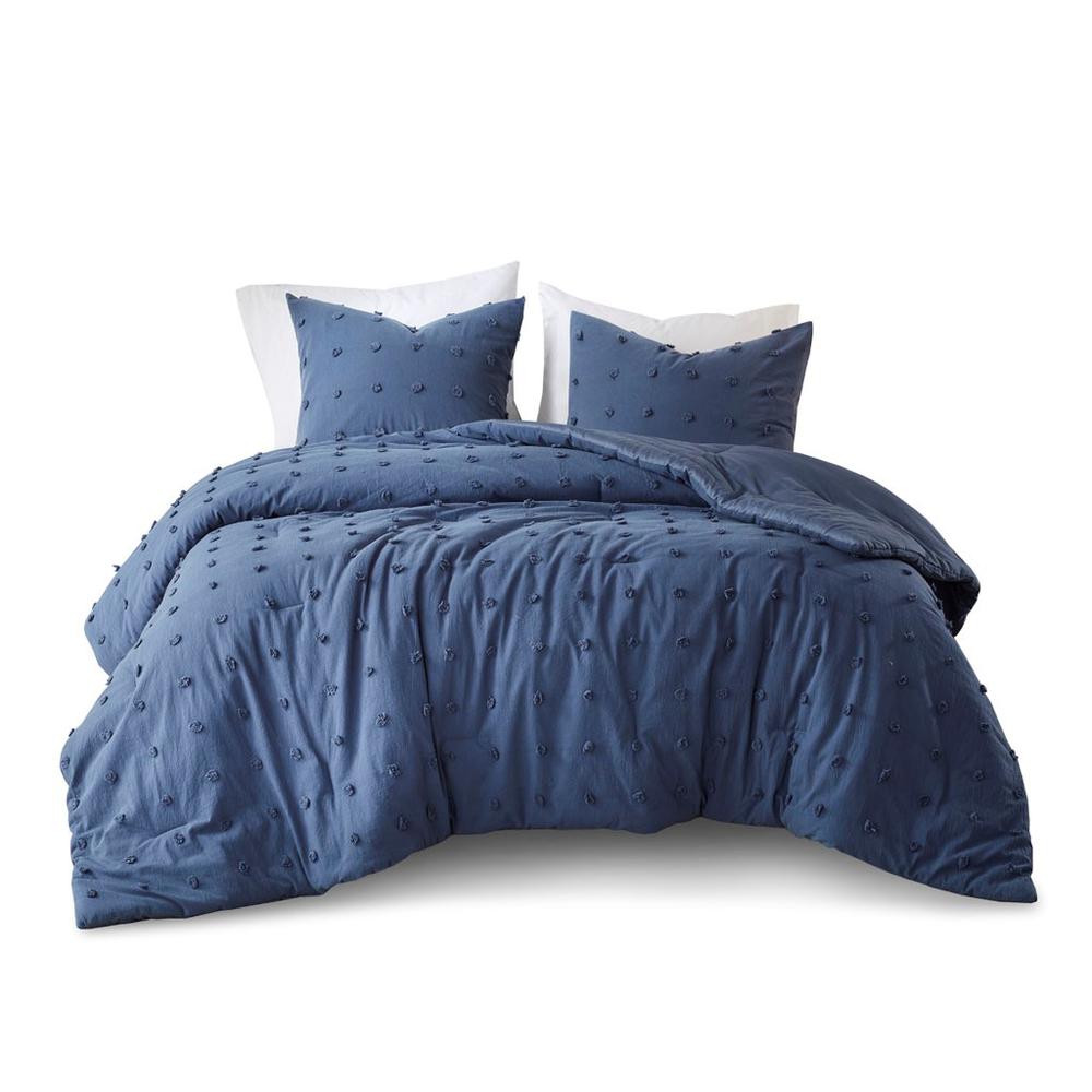 3 Piece Cotton Comforter Mini Set, Full/Queen