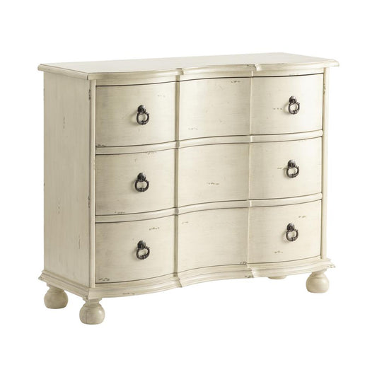 Marissa Antique White Shaped 3 Drawer Chest