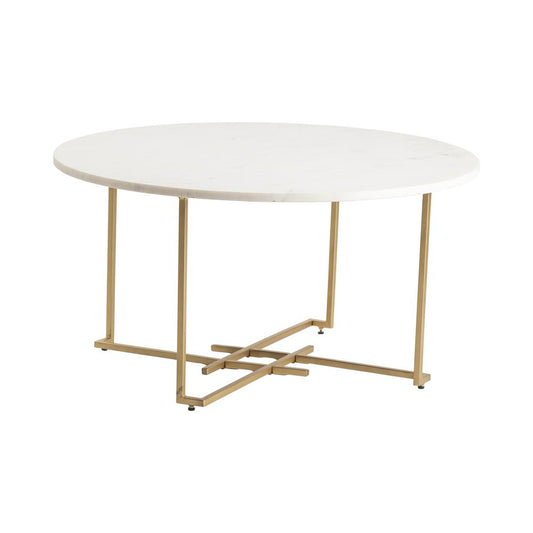 Crestview Collection Pembroke Round Cocktail Table Stone White