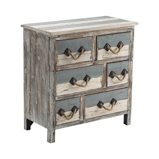 Crestview Collection Nantucket 6 Drawer Weathered Wood Chest Household Furniture