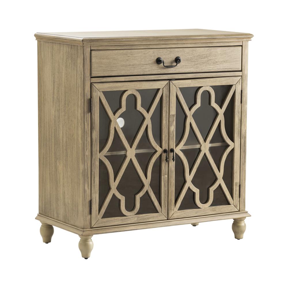 Crestview Collection Hawthorne Estate 1 Drawer 2 Door Fretwork Sideboard, Grey