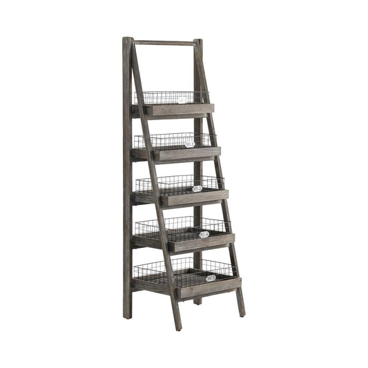 Hastings 5 Tier Charcoal Grey Angled Etagere with Removable Metal Baskets