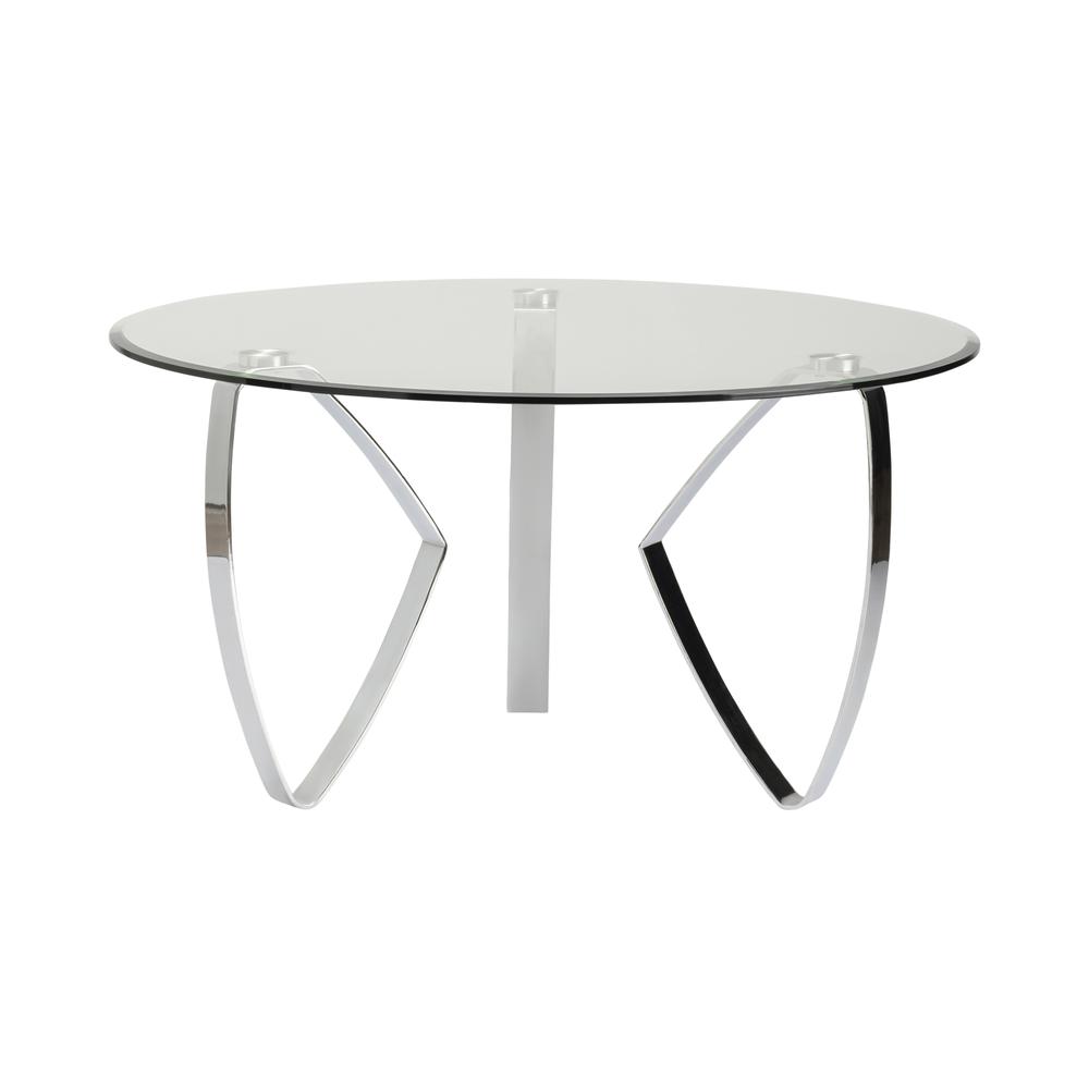 Crestview Collection Hollywood Nickel Tri Leg Round Cocktail Table Furniture