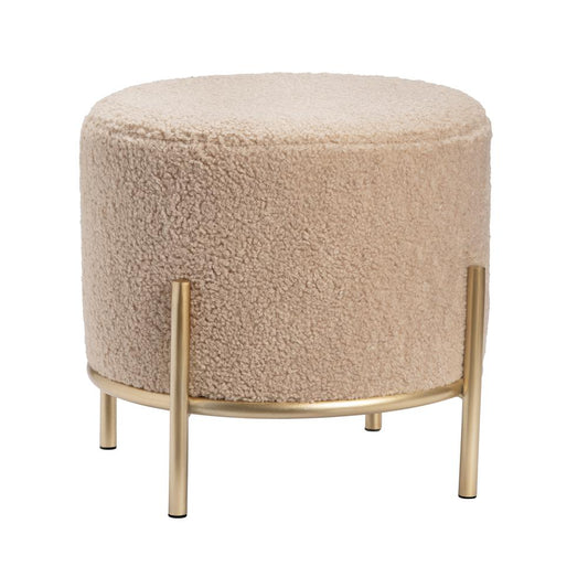 Zanella Cream Sherpa Stool