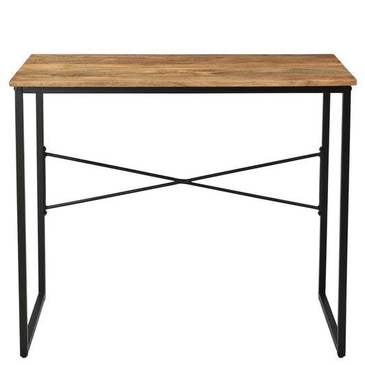 Crestview Collection Evolution Erik 35" Wide Wood and Iron Desk in Brown