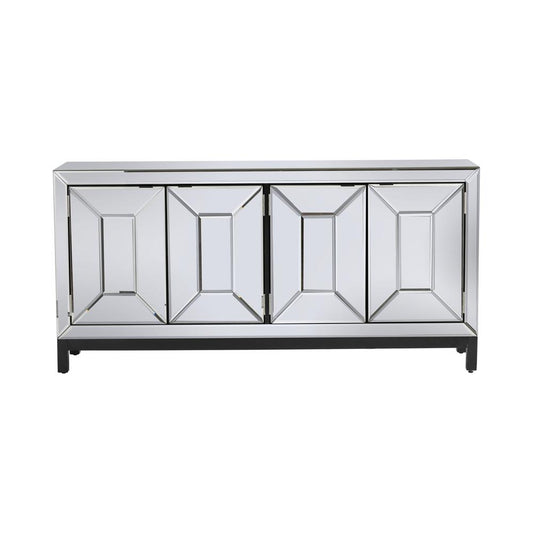 Crestview Collection Grand 4 Door Beveled Mirror Picture Frame Sideboard