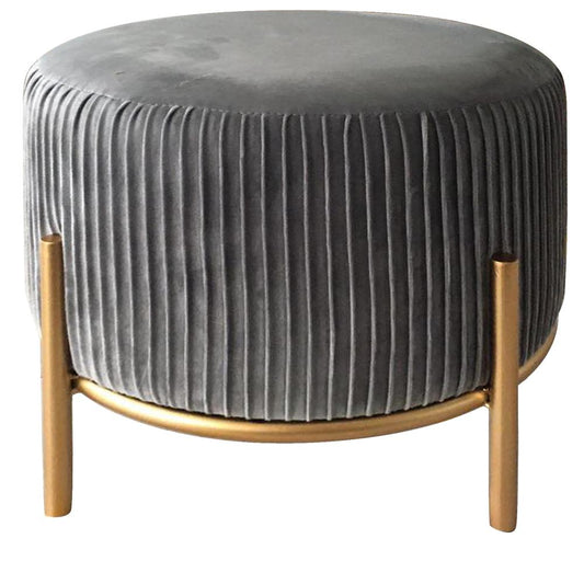 Marina Gray Velvet Stool