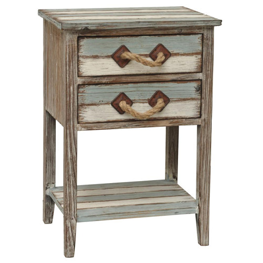 Crestview Collection Nantucket 2 Drawer Weathered Wood Accent Table