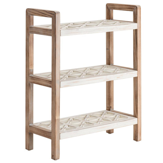 Crestview Collection Evolution Luna Three Tiered Wood Shelf in Gray