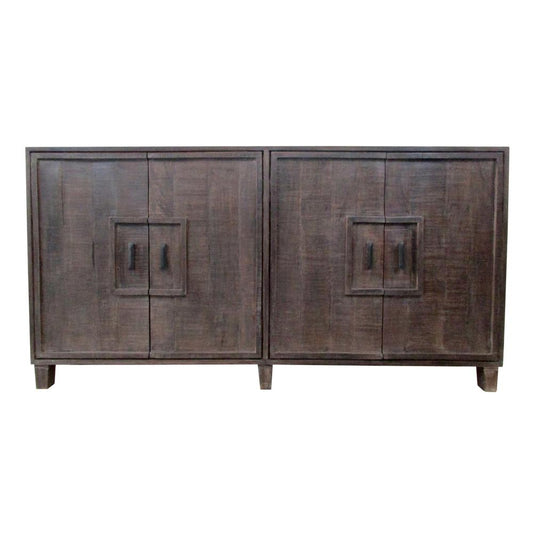 Bengal Manor Mango Wood 4 Door Frame Detail Rough Hewn Sideboard