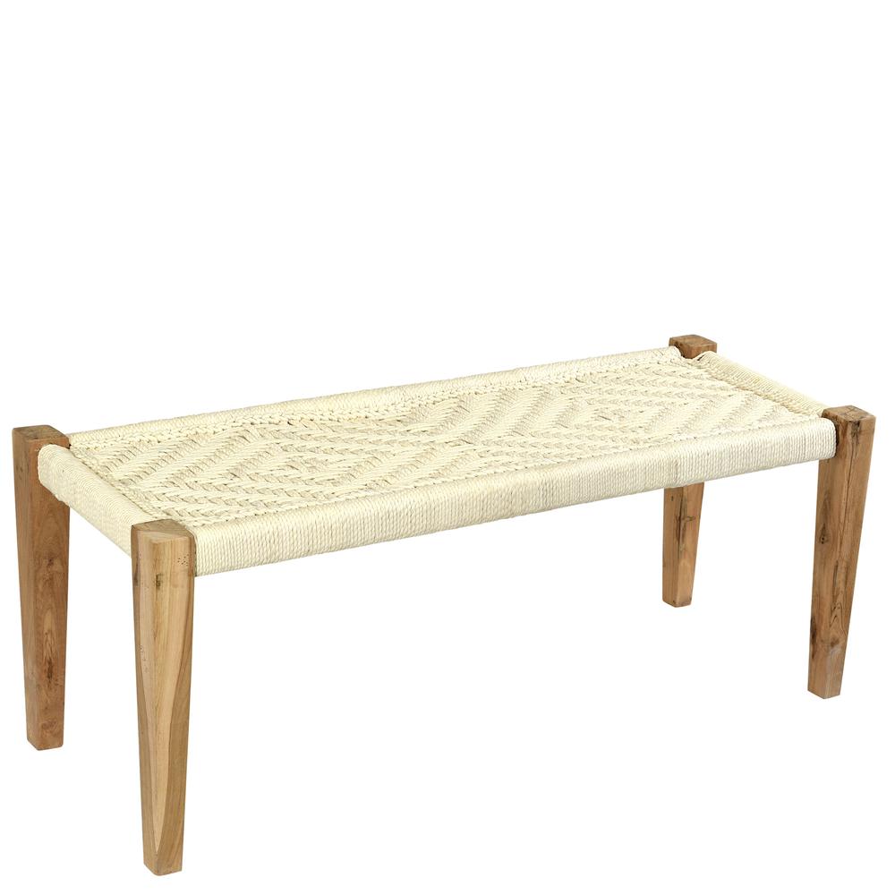 Crestview Collection Bengal Manor Mango Wood and Jute Yarn Bench Household