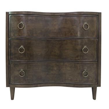 Hawthorne Estate 3 Curved Drawer Olive Ash Burl Chest