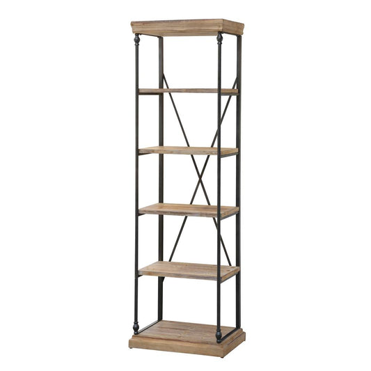 Crestview Collection CVFZR1910 La Salle Metal and Wood Etagere Furniture, Brown