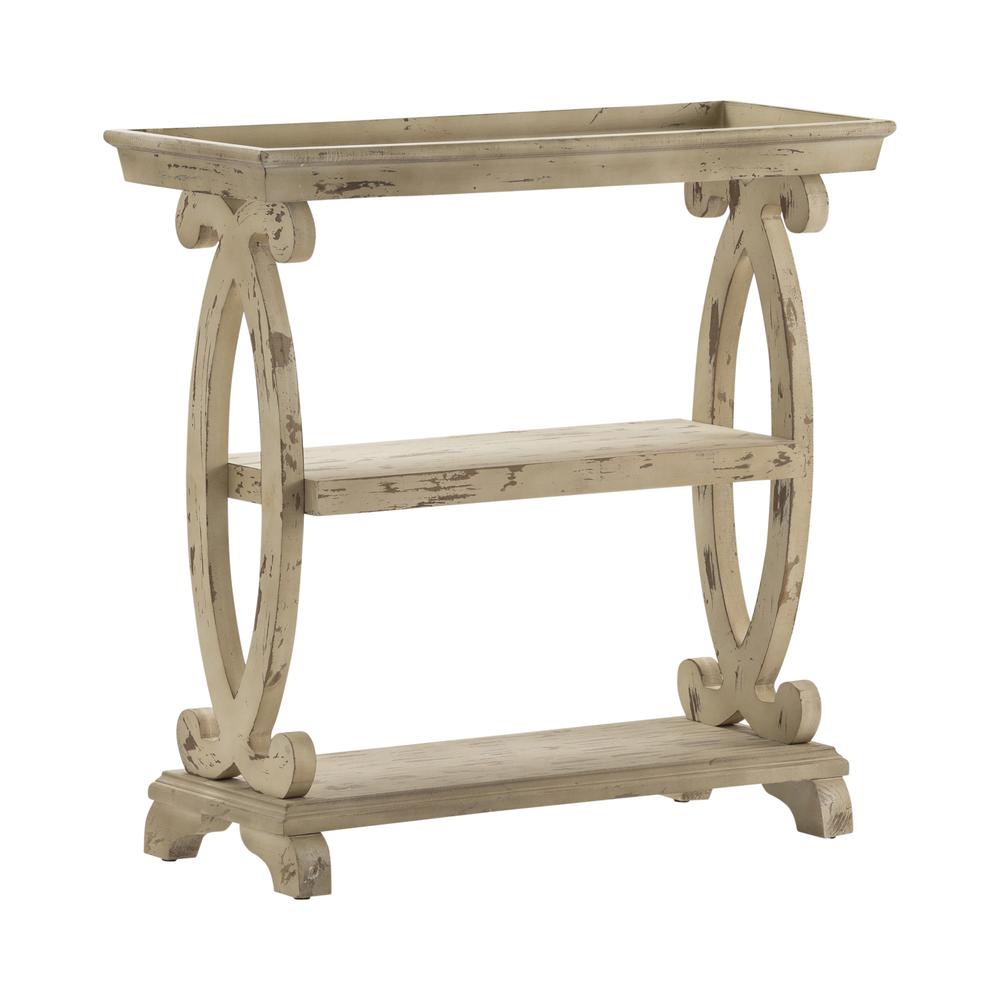 Crestview Collection Newport Distressed White Shaped Console Table Furniture