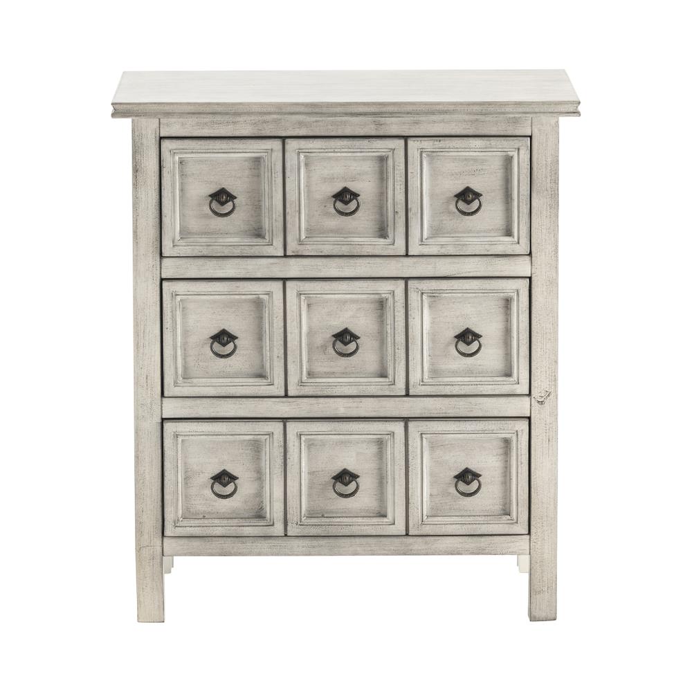 Crestview Collection Hudson 3 Drawer Chest Light Gray Wood 27 x 15 x 31  Style