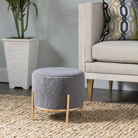 Zanella Gray Sherpa Stool