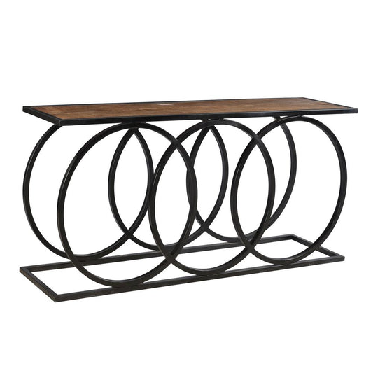 Crestview Collection Bengal Manor 3 Circles Metal and Wood Console Household