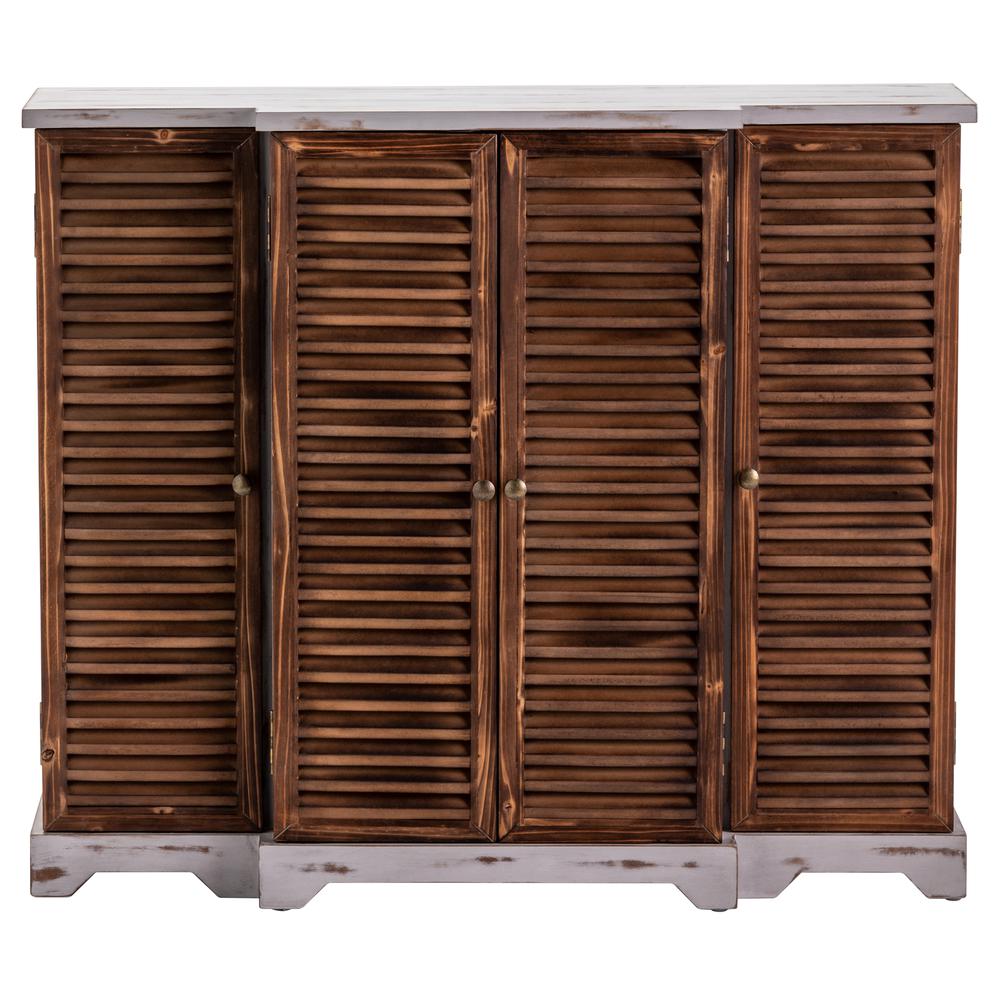 Crestview Collection Evolution Haiti Four Door Wood Shutter Cabinet in Gray