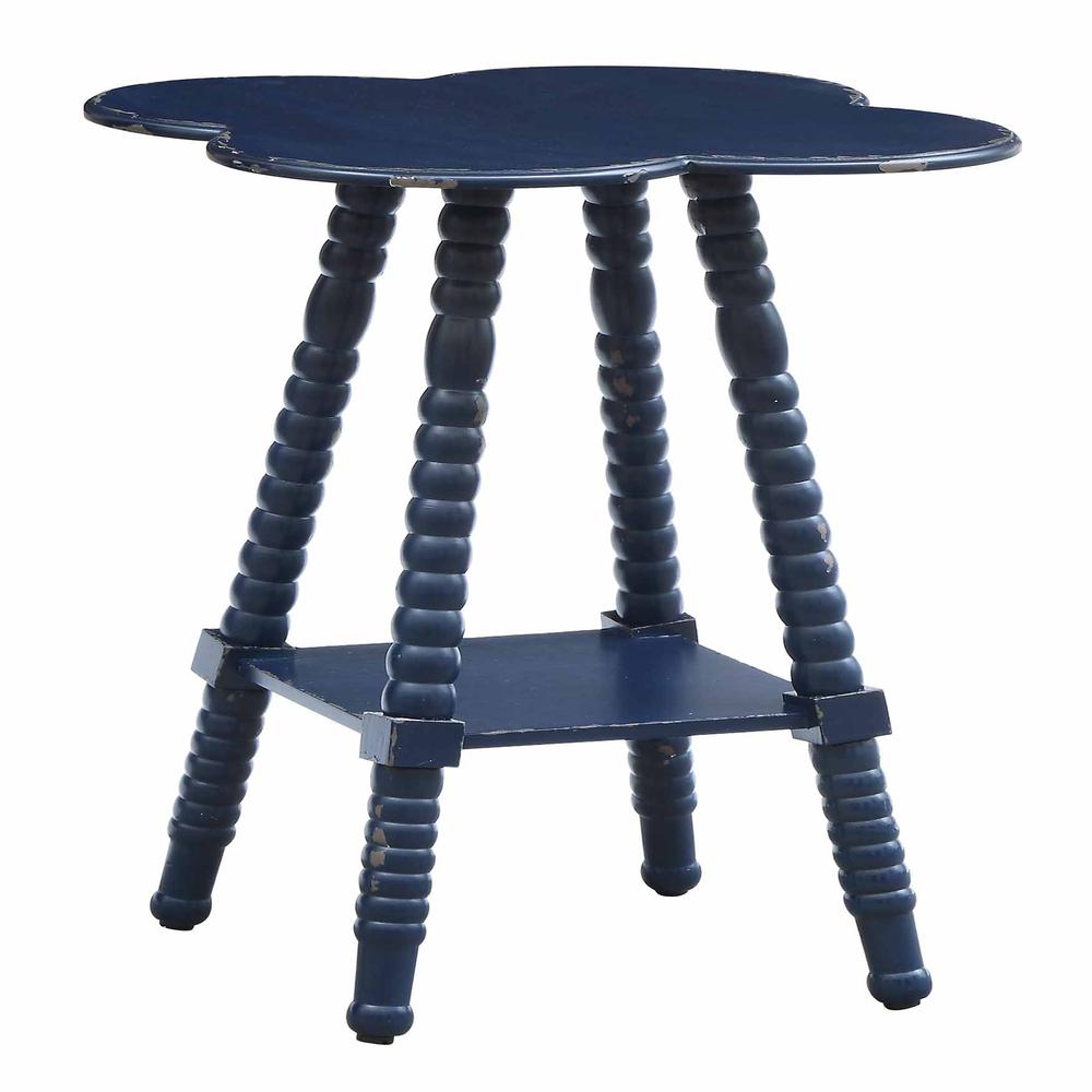 Crestview Collection Bar Harbor Indigo Clover Shaped Accent Table Furniture