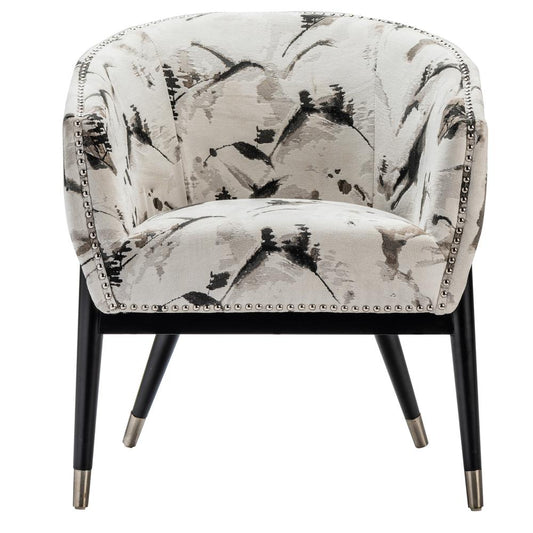 Crestview Collection Wood & Polyester Florence Accent Chair in Black & White