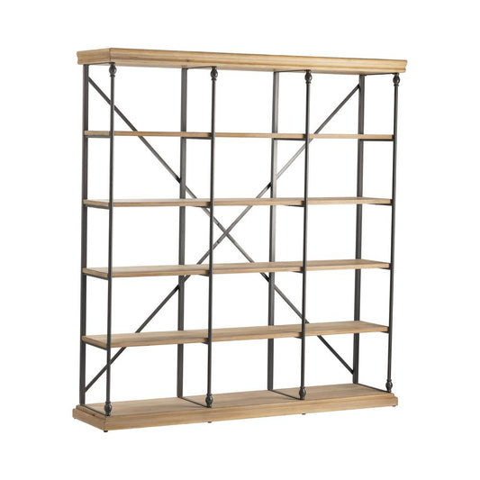 La Salle Metal and Wood 3 Section Bookshelf