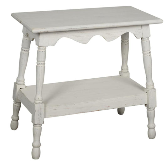 Crestview Collection FZR2812WHSNG 26X13.5X25 Side Table Element Furniture, White