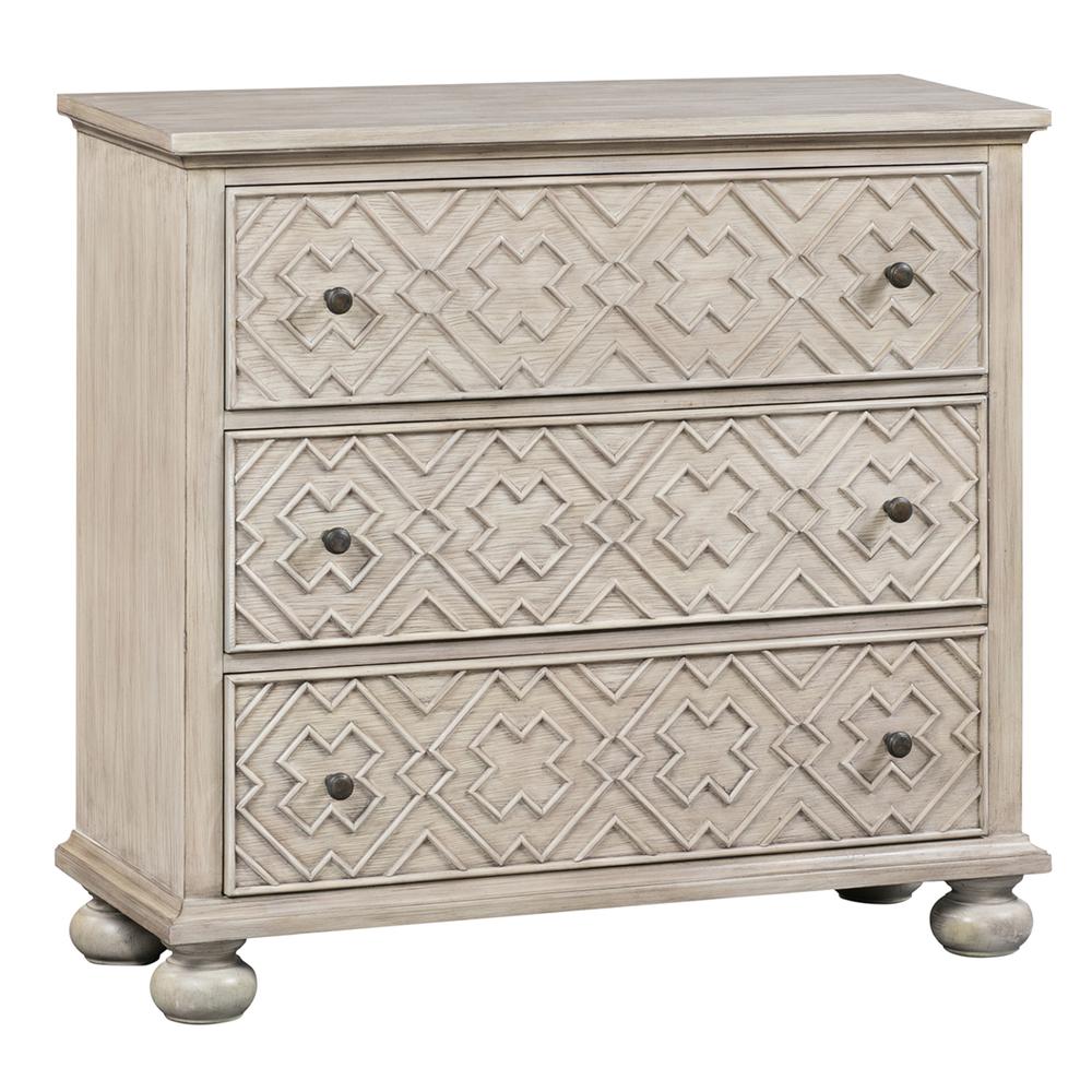 Crestview Collection Hawthorne Estate 3 Drawer Fretwork Pattern Chest, Brown