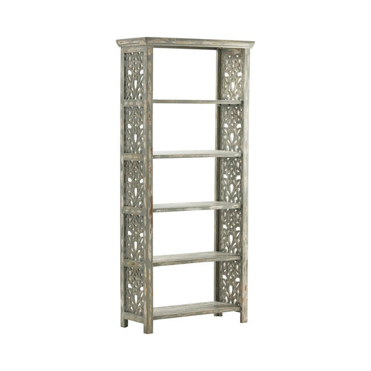 Crestview Collection Bengal Manor Mango Wood Carved Side Panel Etagere Furniture