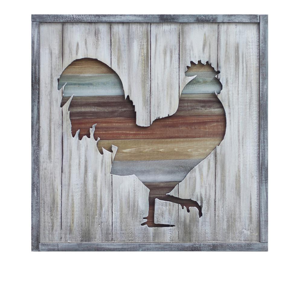 Crestview Collection CVTOP2613 Farm Carving 4 Wall Décor