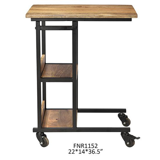 Crestview Collection Evolution Haley Wood and Iron Portable Desk in Brown