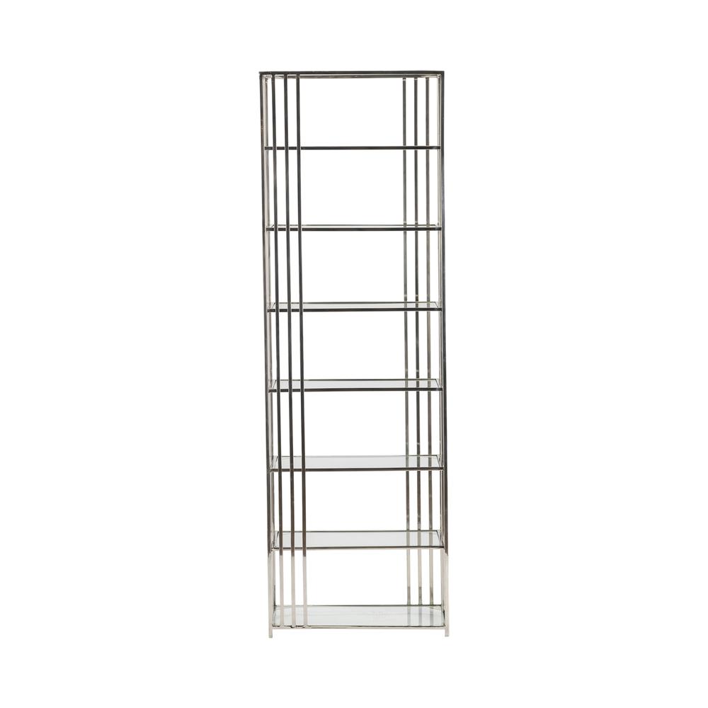 Crestview Collection Drexel Metal and Glass Etagere Silver Metal