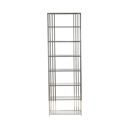 Crestview Collection Drexel Metal and Glass Etagere Silver Metal