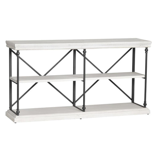 Crestview Collection CVFZR4548 Hanover Metal and White Wood Console Furniture