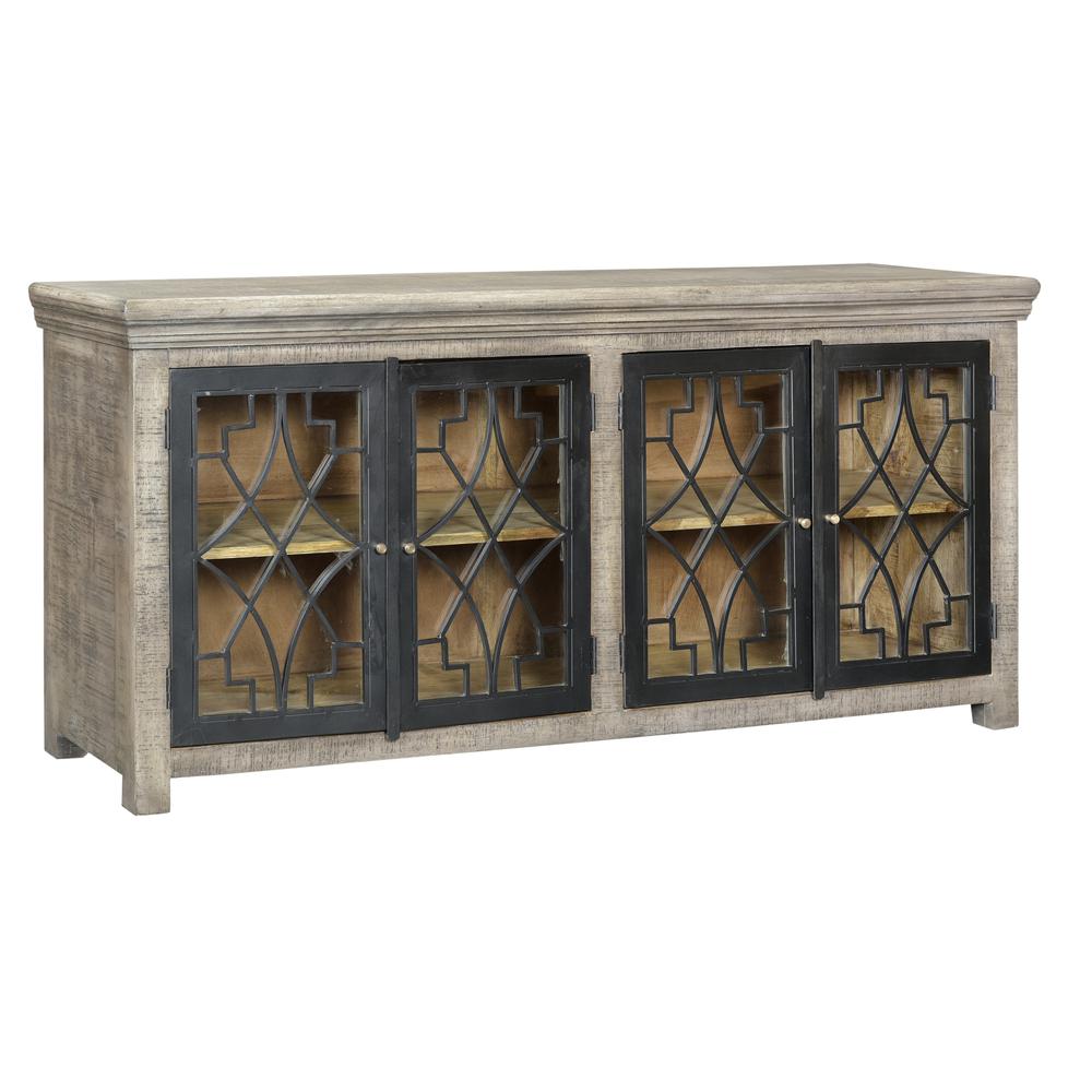 Crestview Collection Bengal Manor Mango Wood 4 Metal Door Sideboard