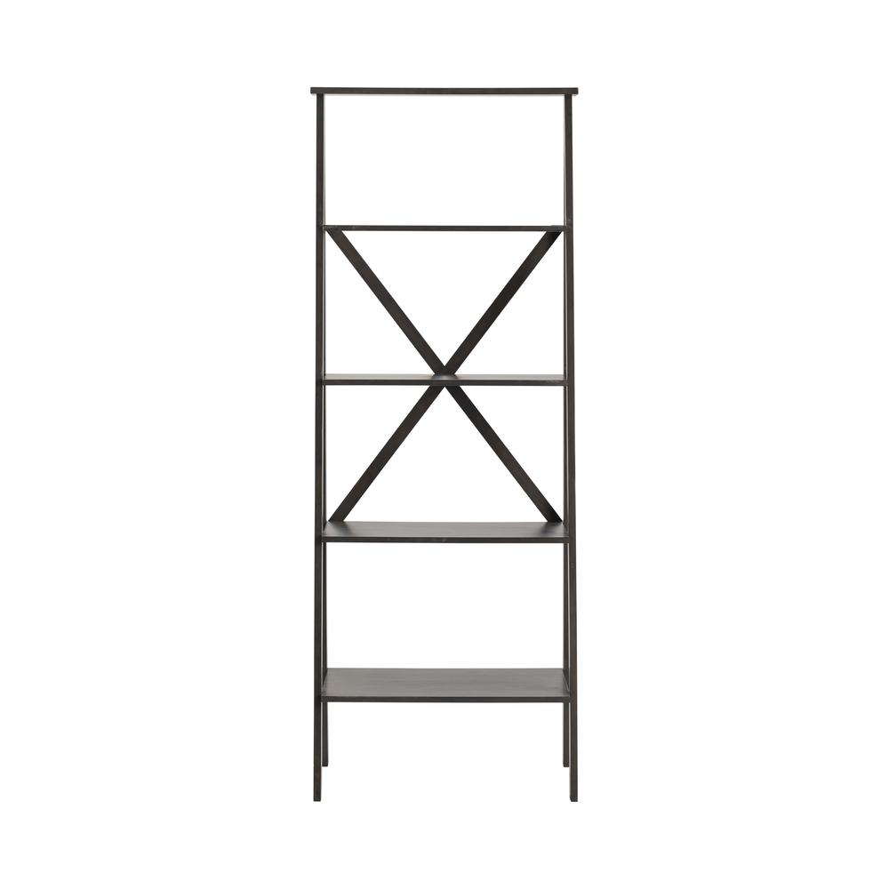 Crestview Collection Hawthorne Estate Wash Angled Etagere Gray Metal