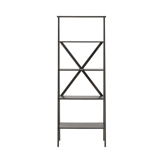 Crestview Collection Hawthorne Estate Wash Angled Etagere Gray Metal