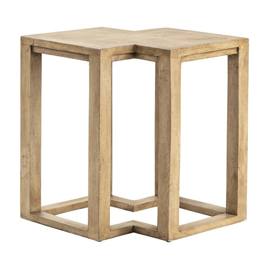 Crestview Collection Winfield Diamond End Table Made of Brown Mango Wood