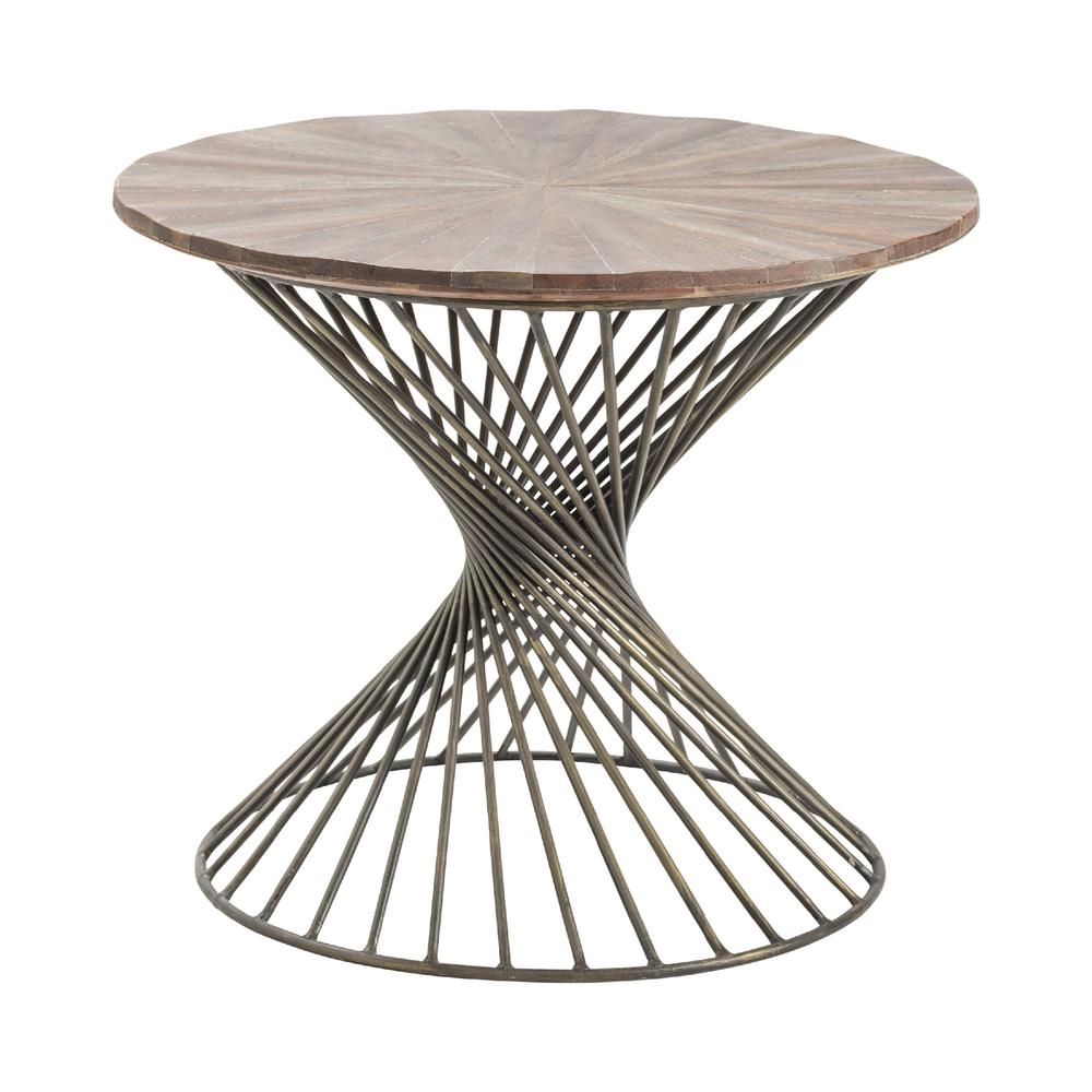 Crestview Collection Bengal Manor Twist Metal Round Accent Table